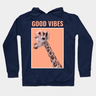 animal featuring a cool giraffe Good Vibe exisco Hoodie